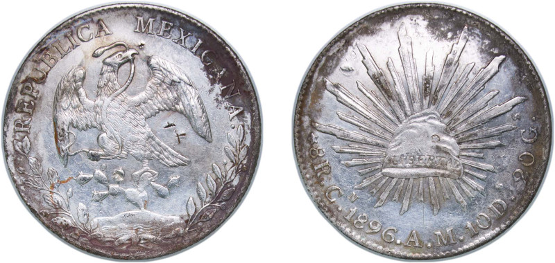 Mexico Federal Republic 1896 CN AM 8 Reales Silver (.903) Culiacán Mint (2134000...