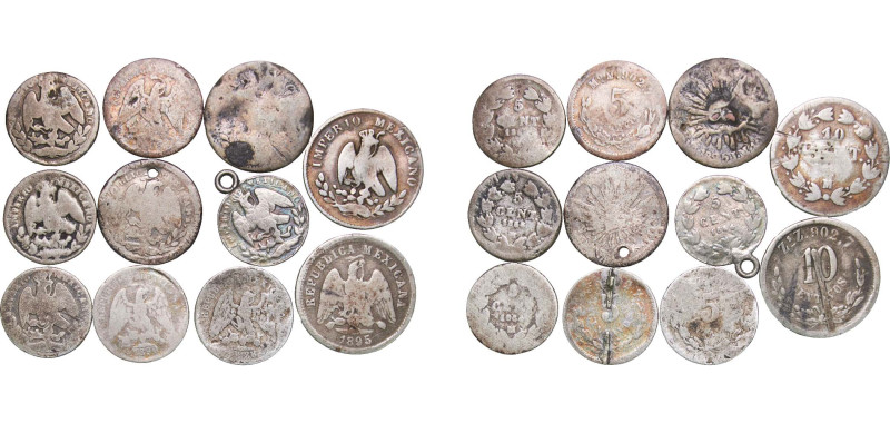 Mexico Federal Republic 19th Century Coinage (11 Coins) Silver VF