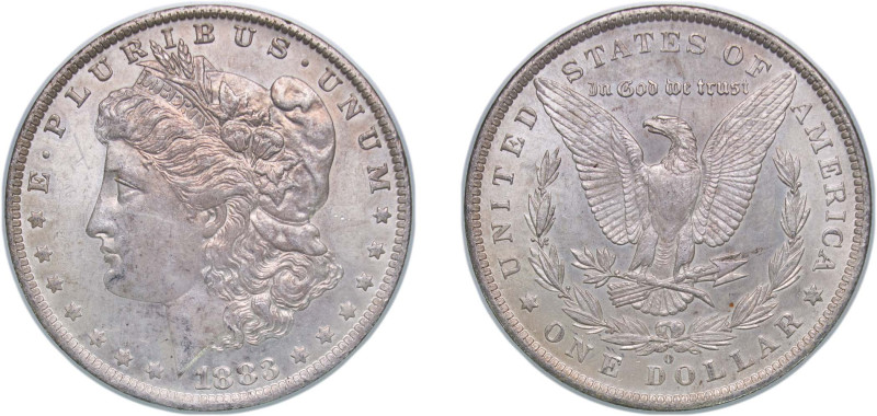 United States Federal republic 1883 O 1 Dollar "Morgan Dollar" Silver (.900) New...