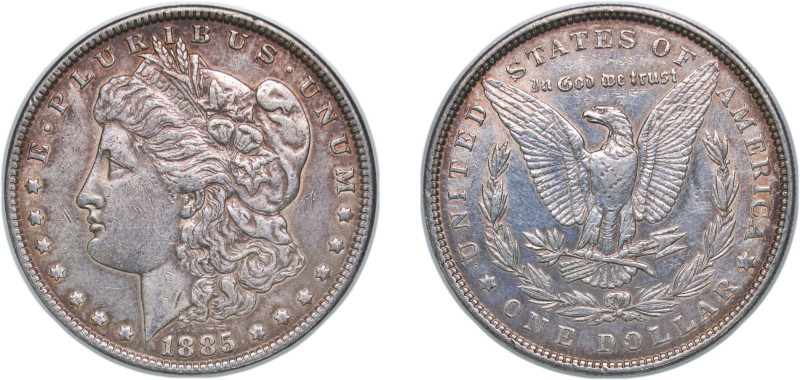 United States Federal republic 1885 1 Dollar "Morgan Dollar" Silver (.900) Phila...