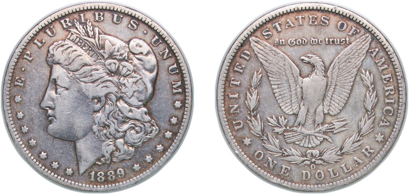 United States Federal republic 1889 O 1 Dollar "Morgan Dollar" Silver (.900) New...