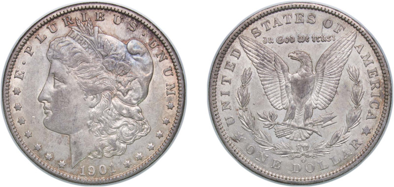 United States Federal republic 1901 O 1 Dollar "Morgan Dollar" Silver (.900) New...