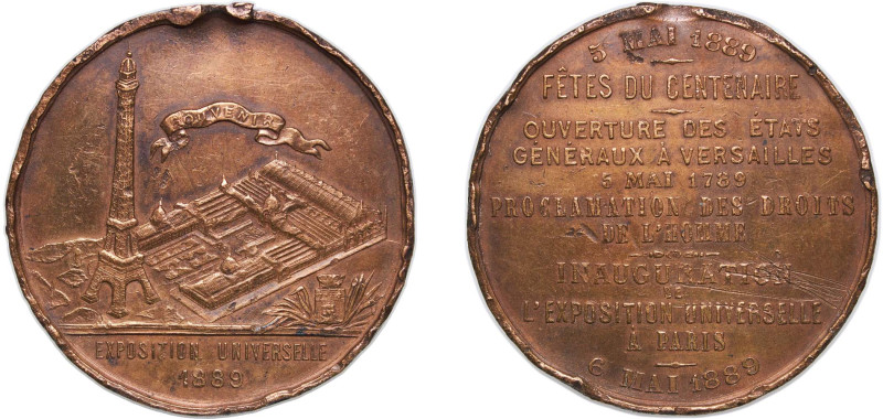 France Third Republic 1889 Medal - L'inauguration de l'Exposition Universelle, f...