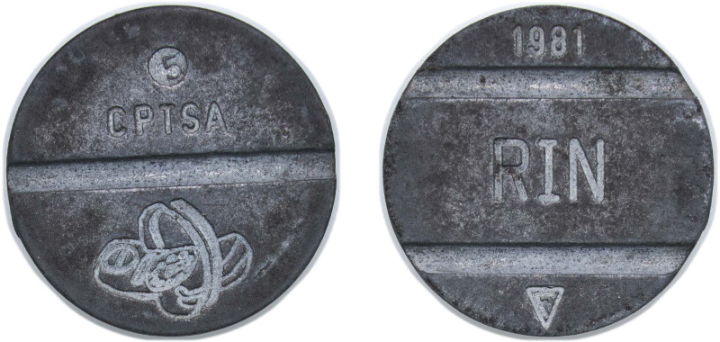 Peru Republic 1981 Telephone Token - CPTSA (F) Zinc-aluminium 4.48g UNC Khod SA ...