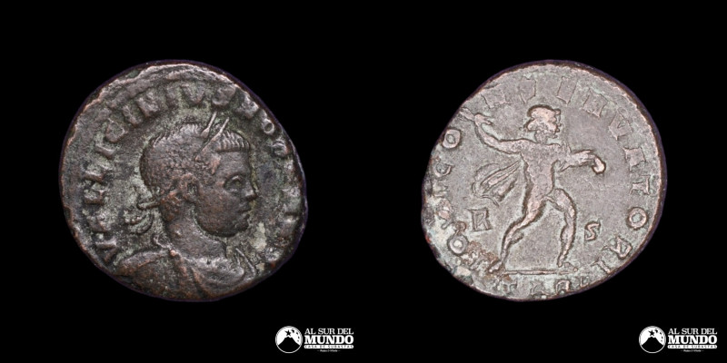 Imperio Romano, ceca de Arles. Follis. 318. Reinado del cesar Licinio II (317-32...