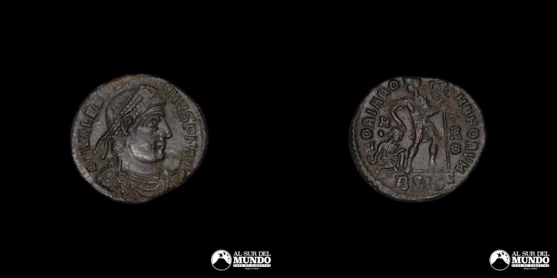 Imperio Romano, Siscia. Centenional. 367-375. Busto del emperador Valentiniano I...