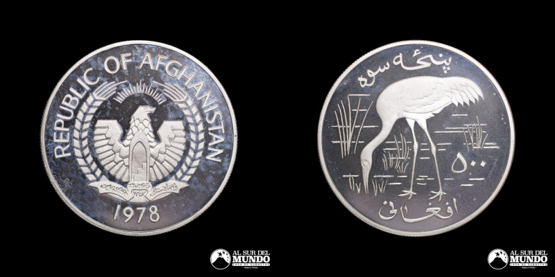 Afganistan. 500 Afganis. 1978. Moneda conmemorativa: Fondo Mundial para la Natur...