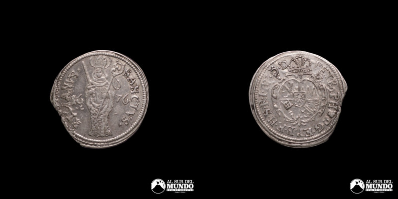 Alemania (Sacro Imperio Romano Germanico), Wurzburgo. 1 Schilling 1676. Plata; 2...