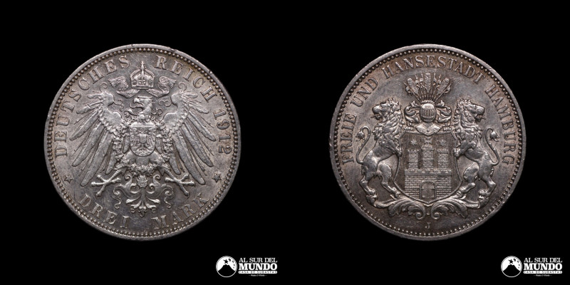 Alemania (Imperio Aleman), Ciudad Libre y Hanseatica de Hamburgo, ceca de Hambur...