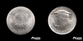 Alemania Oriental. 20 Marcos. 1989. Plata.