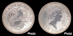 Australia. 5 Dolares. 1990. 1 Oz. Plata 999. Perth.