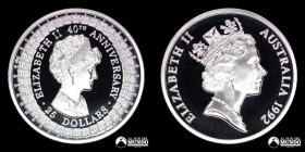 Australia. 25 Dolares. 1992. 40° aniversario de la llegada al trono: Princesa Diana.