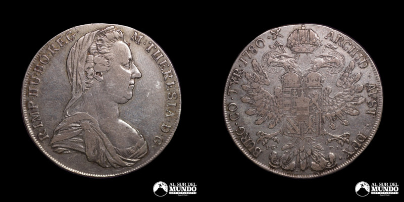Austria (Sacro Imperio Romano Germanico), ceca de Viena. 1 Talero 1780. Reinado ...
