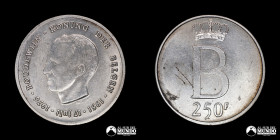 Belgica, Bruselas. 250 Francos. 1976. Conmemorativa: Balduino I, Rey de los Belgas.