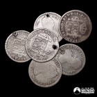 Bolivia, Potosi. Lote de seis monedas de plata a catalogar: 1 Real.