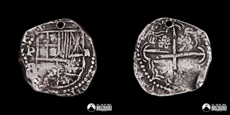 Bolivia, Potosi. 2 Reales. 1637/40. Ensayadores: TR (Pedro Treviño). Macuquina d...