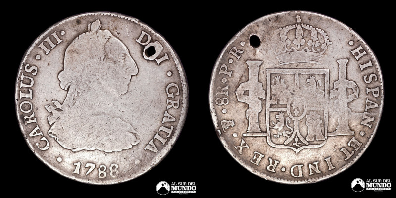Bolivia, ceca de Potosi. 8 Reales 1788. Ensayadores: PR (Pedro Narciso de Mazond...