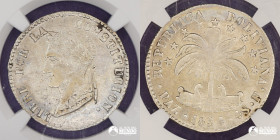 Bolivia, La Paz. 4 Soles. 1854. F. NGC AU53.