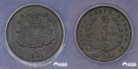 Borneo Septentrional (Reino Unido). ½ Centavo. 1891. ANACS AU55.