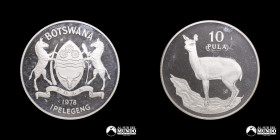Botsuana. 10 Pula. 1978. Plata.