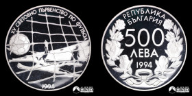 Bulgaria. 500 Leva 1994. Conmemorativa: 15º Campeonato Mundial de Futbol - Estados Unidos 1994.