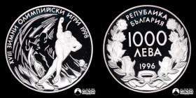 Bulgaria. 1.000 Leva 1996. Conmemorativa: XVIII Juegos Olimpicos de Invierno - Nagano (Japon).