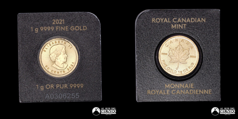 Canada. Elizabeth II. 50 Centavos 2021. Oro. Oro 999; 1g; 1.4mm; (UNC)

Estima...