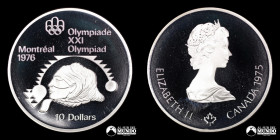 Canada. 10 Dolares 1975. Conmemorativa: Juegos Olimpicos de Montreal de 1976.