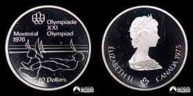 Canada. 10 Dolares 1975. Conmemorativa: Juegos Olimpicos de Montreal de 1976 - Vela.