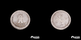 Chile, Santiago. ¼ Real 1792 (Carlos IV). Anepigrafe.