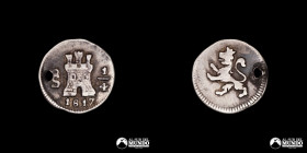 Chile, Santiago. ¼ Real 1817 (Fernando VII). Sin puntos.