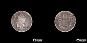 Chile, Santiago. ½ Real 1791 (Carlos III). DA.