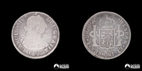 Chile, Santiago. 2 Reales 1789 (Carlos IV). DA.