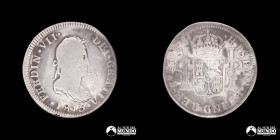 Chile, Santiago. 2 Reales 1815 (Fernando VII). FJ.