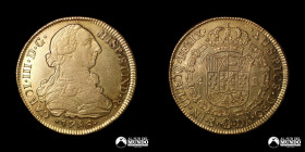 Chile, Santiago. 8 Escudos 1786 (Carlos III). DA. Oro.