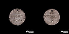 Chile, Santiago. ¼ Real "Independiente". 1832/1.