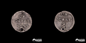 Chile, Santiago. ¼ Real "Independiente". 1833.