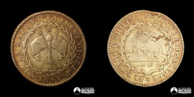 Chile, Santiago. 8 Escudos "Independiente". 1819. FD. Oro.