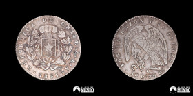 Chile, Santiago. 2 Reales "Rompecadenas". 1851. LA.
