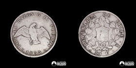Chile, Santiago. 50 Centavos "Paloma". 1855.