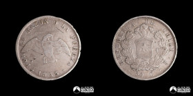 Chile, Santiago. 50 Centavos "Paloma". 1855.