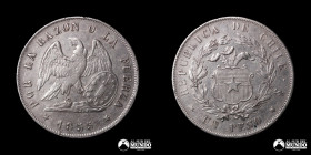 Chile, Santiago. 1 Peso "Montt". 1855.