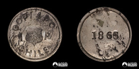 Chile. 1 Peso "Copiapo". 1865. Falso de epoca.