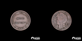 Chile. ½ Centavo. 1883.