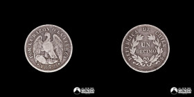 Chile, Santiago. 1 Decimo "Aguila". 1874.