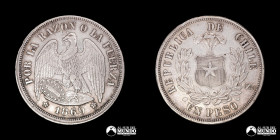 Chile, Santiago. 1 Peso "Aguila". 1869.