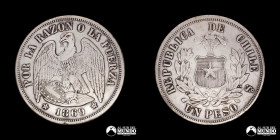 Chile, Santiago. 1 Peso "Aguila". 1869.