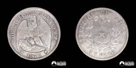 Chile, Santiago. 1 Peso "Aguila". 1872.