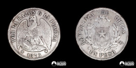 Chile, Santiago. 1 Peso "Aguila". 1873.