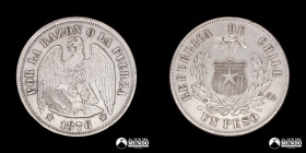 Chile, Santiago. 1 Peso "Aguila". 1876.